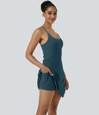 Softlyzero™ Airy Robe Sport de Yoga Plus Longue Dos Nu Découp Bretelles Réglables et Poches