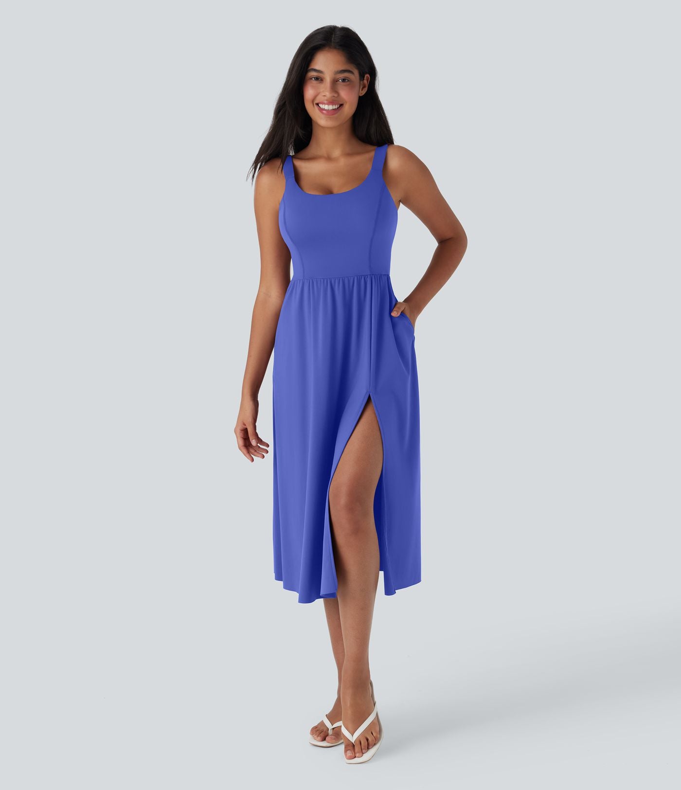 Robe décontractée mi-longue SoftlyZero™ Airy avec coques et effet frais InstantCool avec poches, bonnets E-G