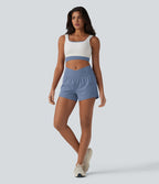 Short de yoga 2-en-1 SoftlyZero™ Airy croisé taille haute 7,5 cm effet frais InstantCool avec poches