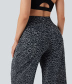 Pantalon de yoga large Halara UltraSculpt™ taille haute imprimé léopard avec poches