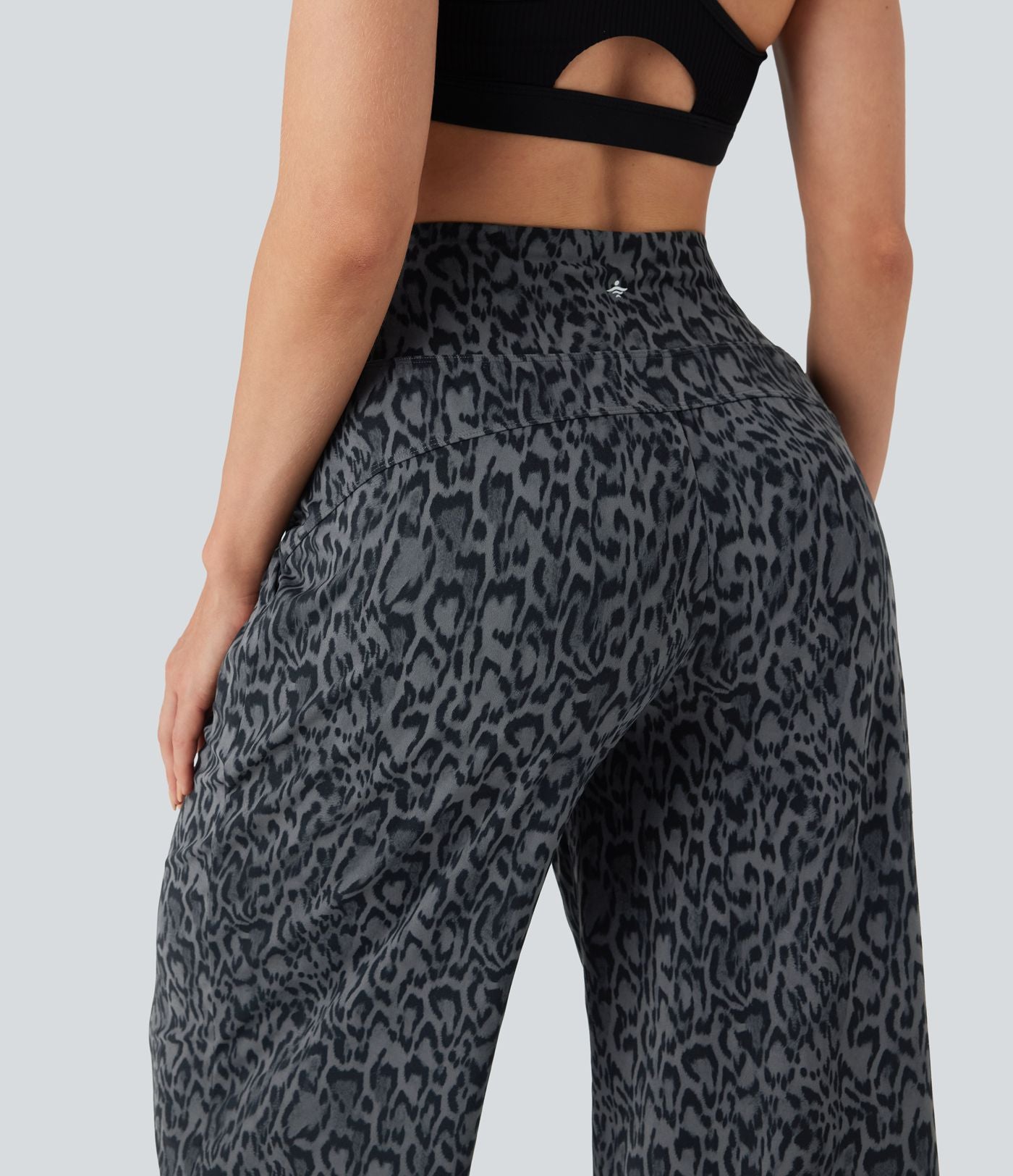 Pantalon de yoga large Halara UltraSculpt™ taille haute imprimé léopard avec poches