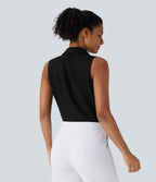 Chemise de travail sans manches à col V et boutons