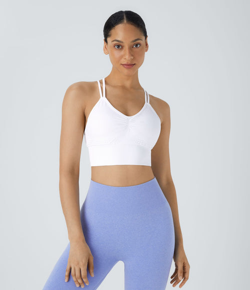 Brassière de sport maintien léger bretelles froncées doubles bonnets A-D OneForm Seamless Flow