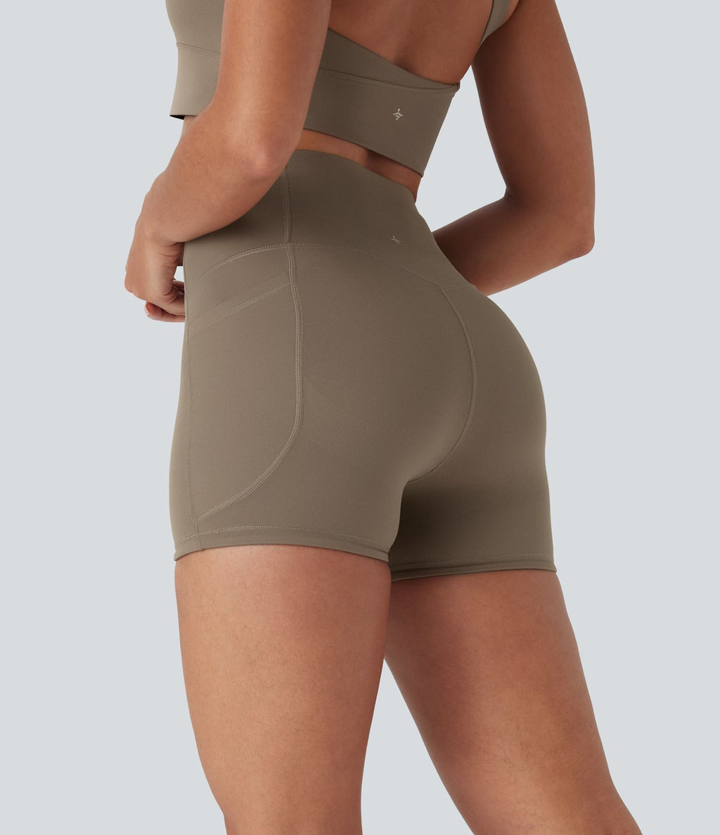 Short cycliste 7,5 cm d'entraînement gainant galbant taille haute avec poches Halara UltraSculpt™
