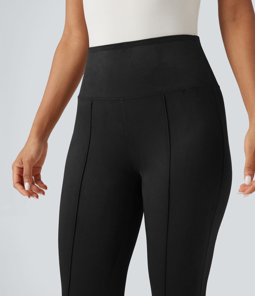 Legging 7/8 décontracté gainant taille haute effet daim