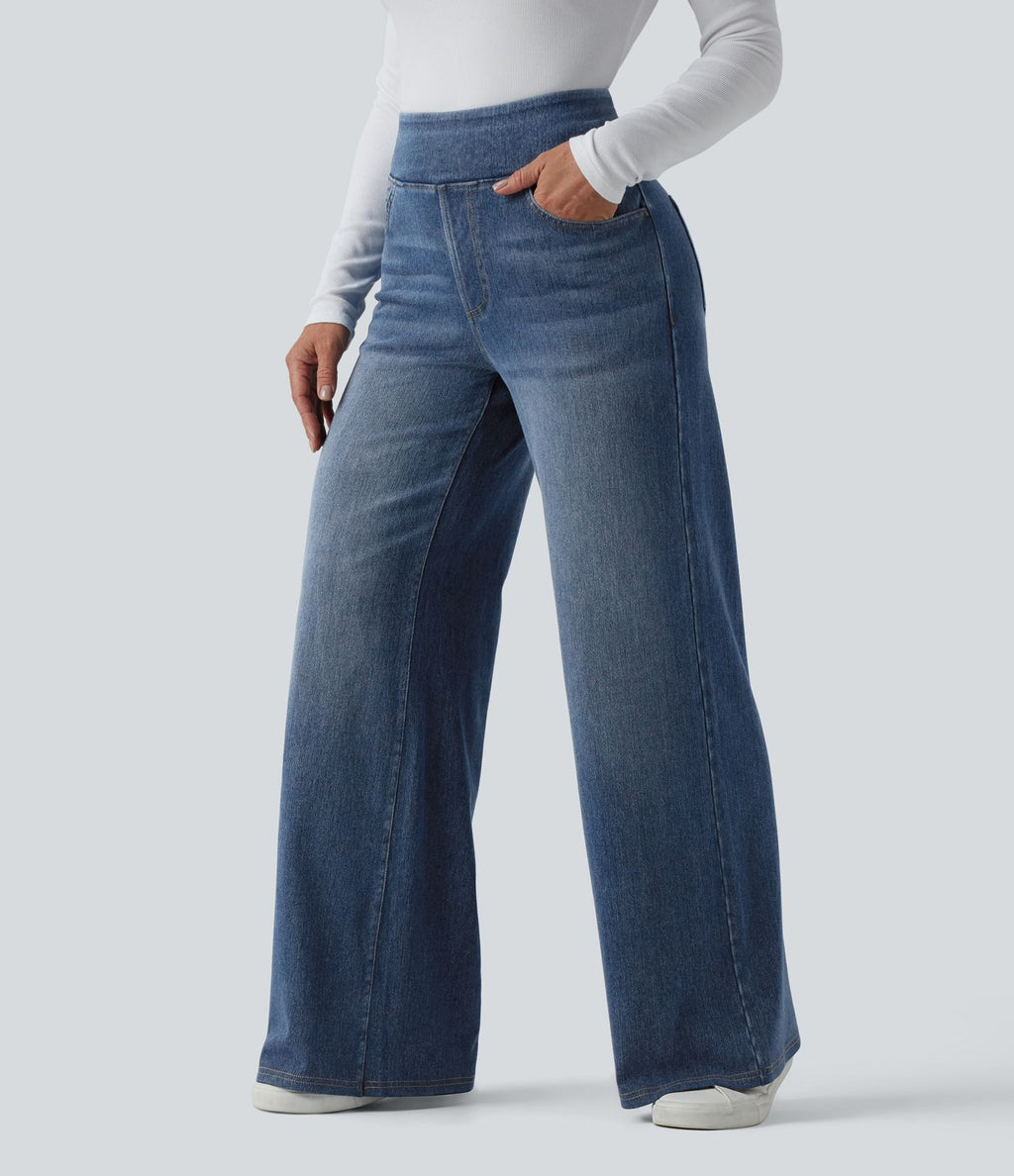 Halara Flex™ Denim Heat Jean large casual taille haute avec poches