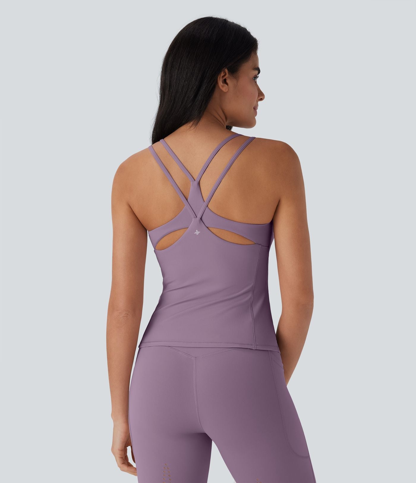 Top bretelles yoga Halara UltraSculpt™ Cool séchage rapide, dos nu avec bonnets moulés - UPF50+