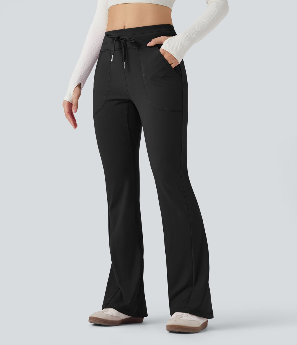 Pantalon évasé ajusté taille moyenne avec cordon de serrage DayStretch avec poches
