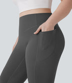 Pantalon de yoga à coupe bootcut gainant galbant taille haute grande taille avec effet scrunch et poches Halara UltraSculpt™