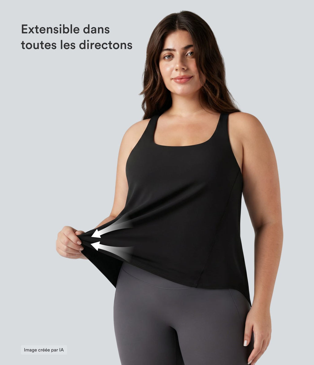 Débardeur running Halara UltraSculpt™ grande taille col rond ourlet arrondi
