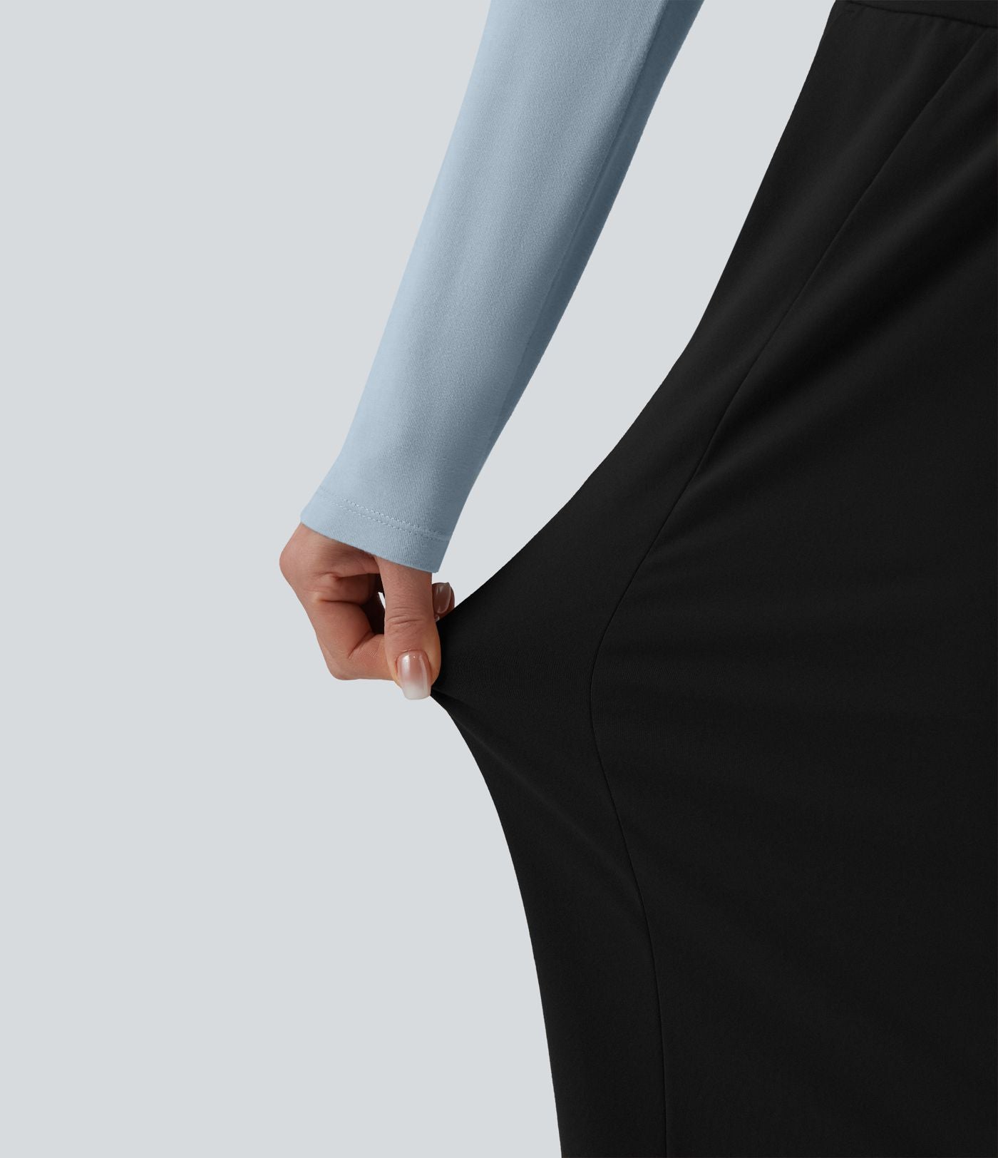 Pantalon large casual taille haute avec poches