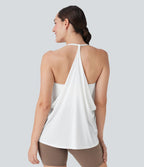 Haut de sport yoga SoftlyZero™ Airy licou drapé effet frais InstantCool, bonnets E-G, protection solaire UPF50+