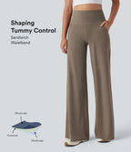 Pantalon de yoga large Halara UltraSculpt™ taille haute gainant avec poches