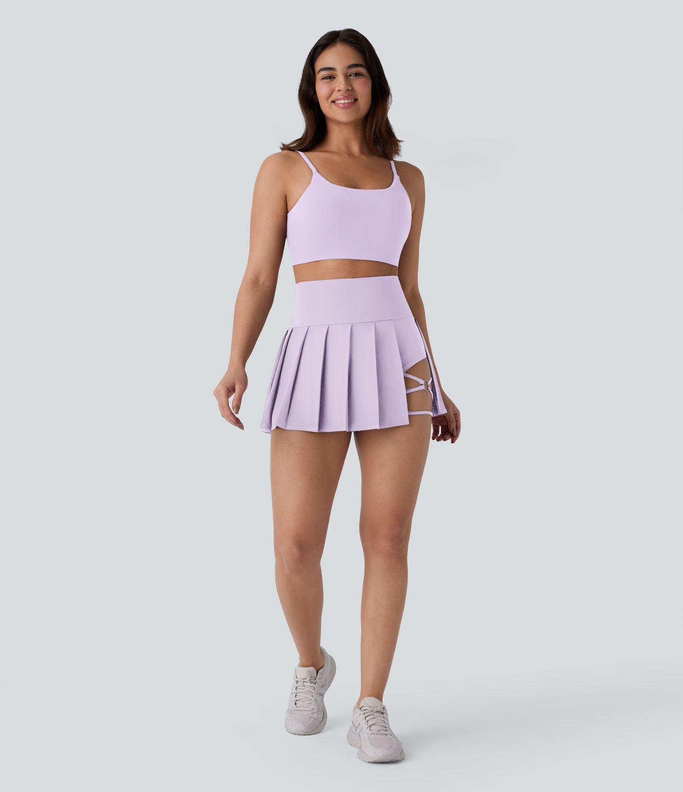 Jupe-short de danse mini Breezeful™ à taille haute, plissée, 2-en-1, avec poches latérales et arrière, ourlet asymétrique et séchage rapide