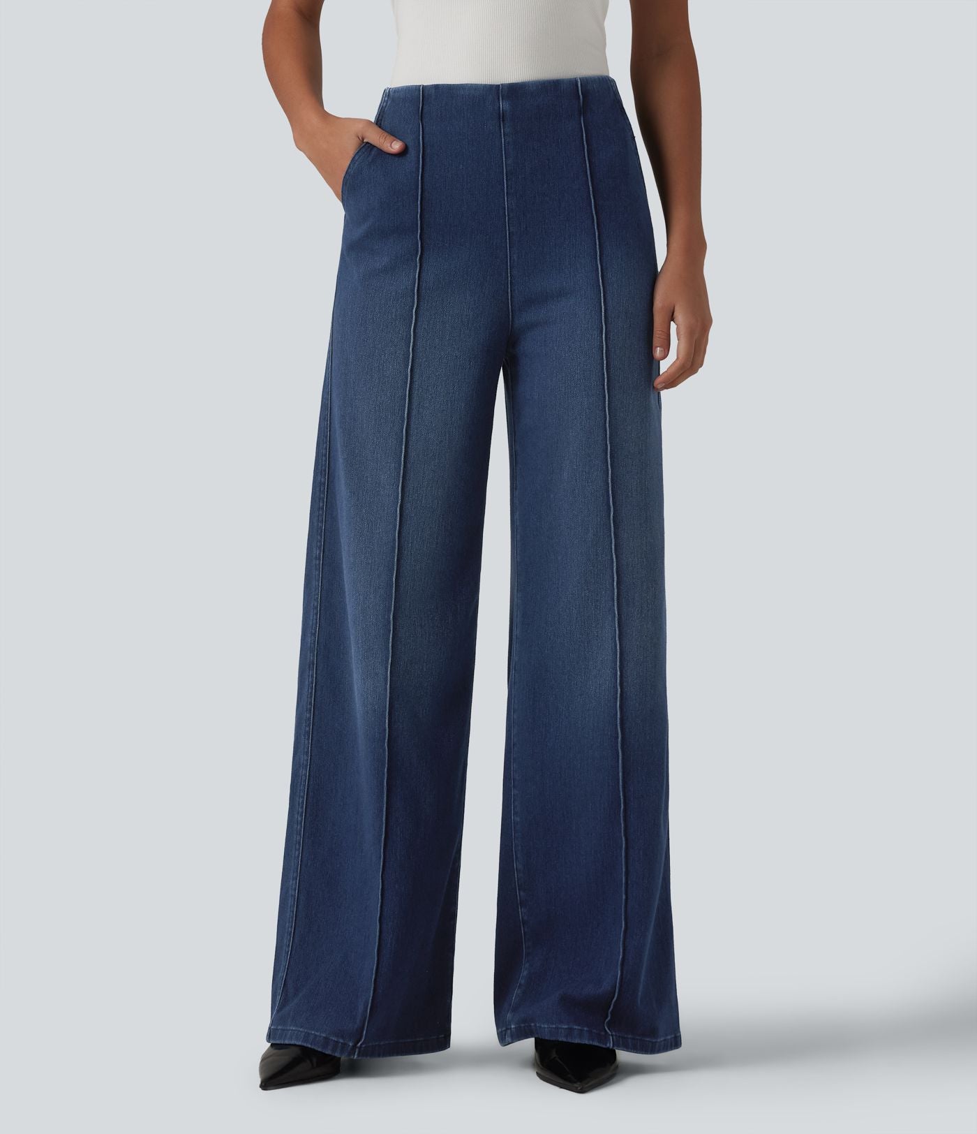 Halara Flex™ Jean large taille haute avec poches