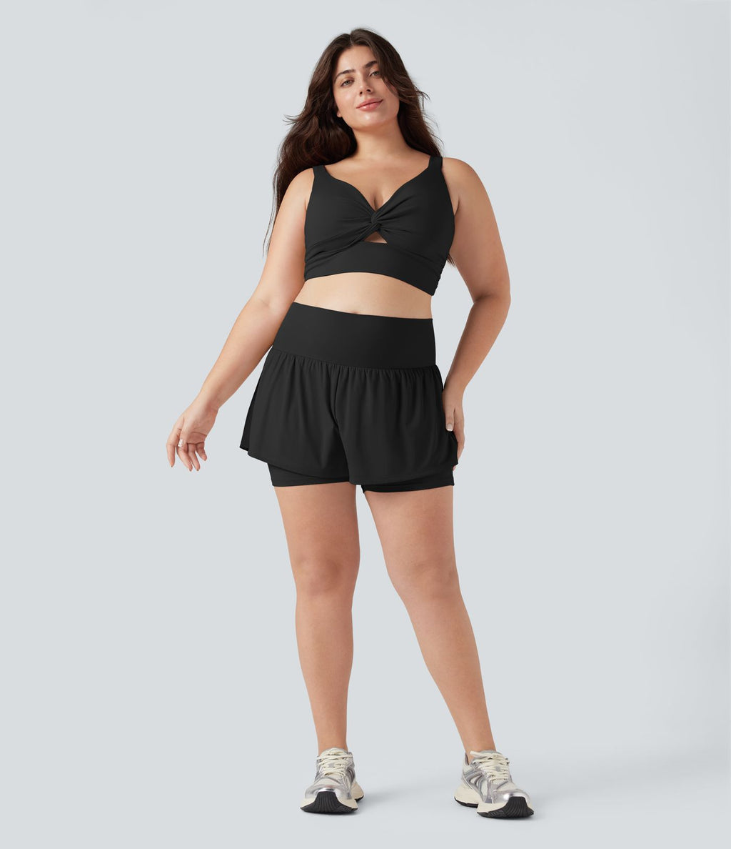 Short tailleur 2-en-1 grande taille SoftlyZero™ Airy taille ultra-haute effet frais InstantCool yoga 12,5 cm avec poches