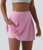 Jupe de sport 2-en-1 SoftlyZero™ Airy, taille mi-haute, effet ventre plat, froncée, avec poches - Protection solaire UPF50+