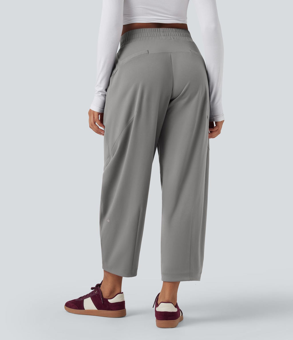 Pantalon 7/8 jambes tonneau taille moyenne DayStretch avec poches