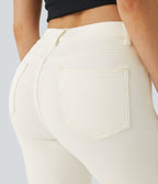 Jean 7/8 décontracté taille haute avec poches et jambe droite Halara Flex™