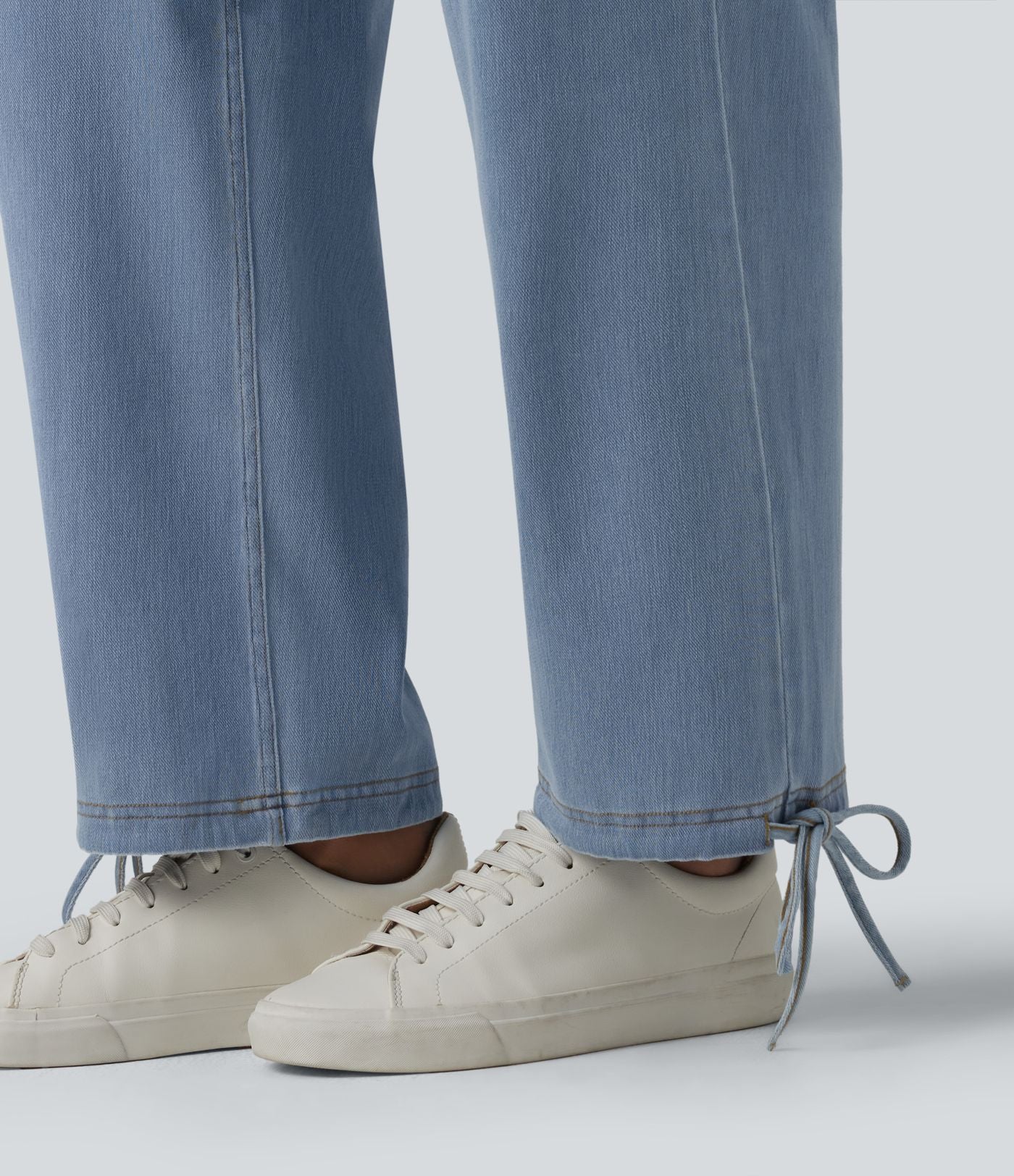 Halara Flex™ Jogging décontracté en denim taille mi-haute croisé avec cordon de serrage et poches