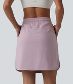 Jupe de sport 2 en 1 SoftlyZero™ Airy, taille mi-haute, ourlet incurvé et cordon de serrage, avec poches