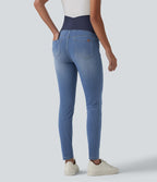 Halara Flex™ Jean skinny de maternité 7/8 taille super haute avec poches