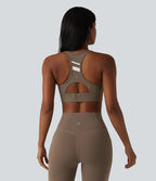 Soutien-gorge de sport Halara UltraSculpt™ à maintien moyen et soutien-gorge intégré dos nageur color block