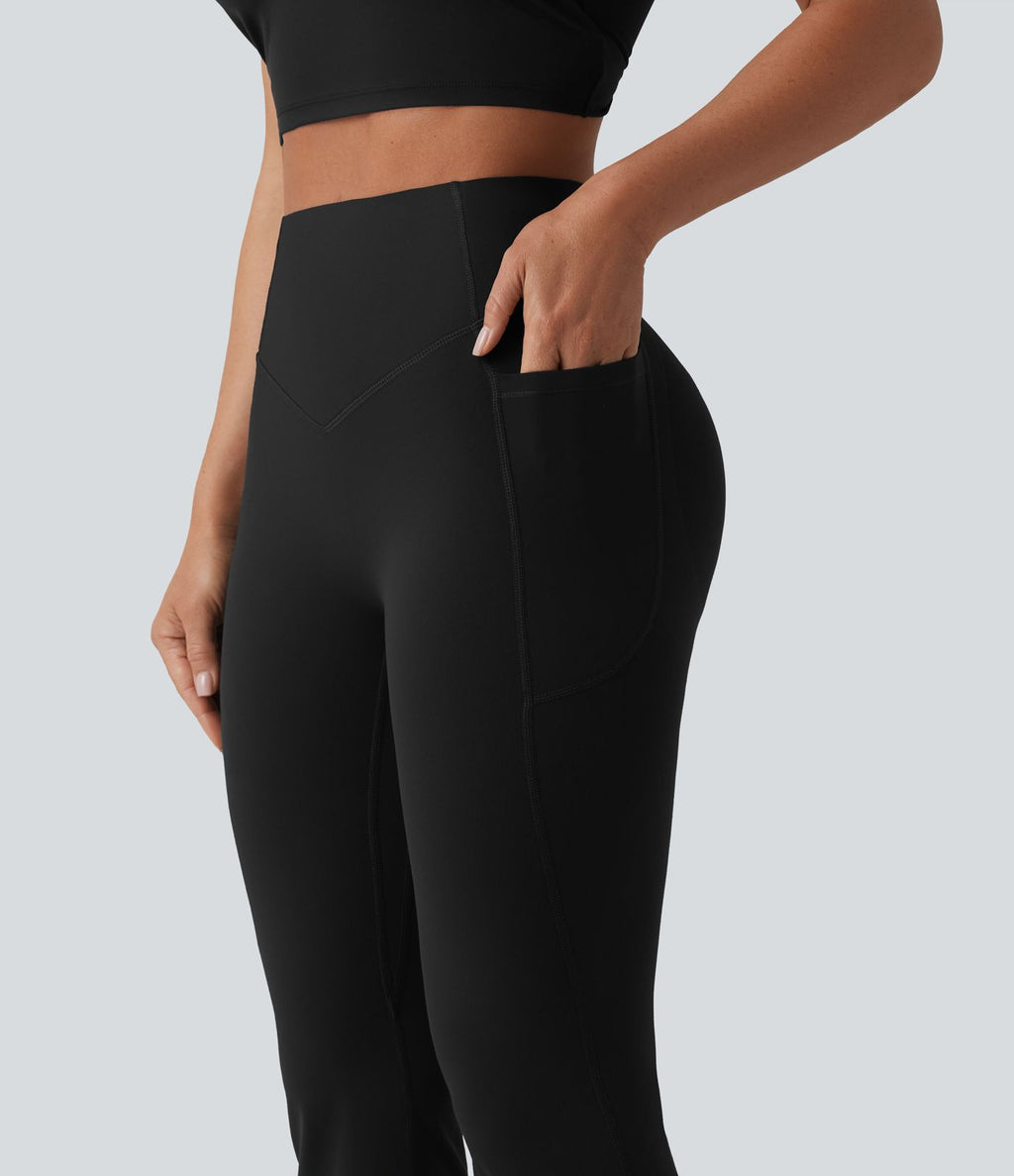 Halara UltraSculpt™ Legging yoga évasé gainant push-up taille haute à fronces avec poches