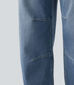 Jean Barrel 7/8 décontracté taille mi-haute avec poches Halara Flex™