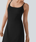 Robe décontractée mini 2-en-1 Softlyzero™ Plush avec corset, dos nu et poche latérale - Longueur allongée