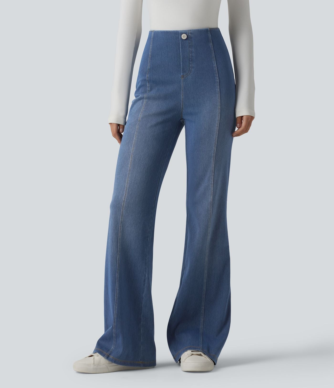 Halara Flex™ Jean évasé casual taille haute ventre plat avec poches