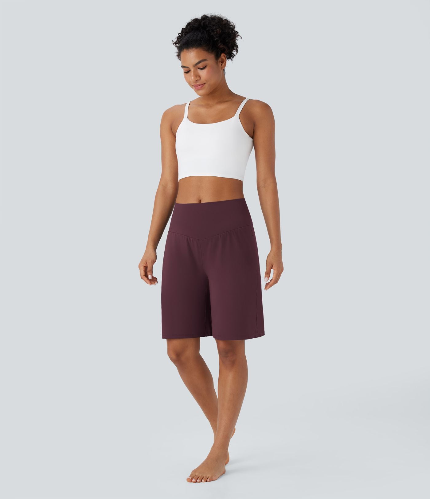 Bermuda SoftlyZero™ Airy de yoga taille haute avec poches multiples et effet frais InstantCool