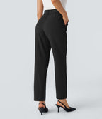 Pantalon tailleur Halara Flex™ fuselé uni, taille haute, avec poches