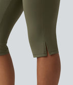 Pantalon yoga Halara UltraSculpt™ coupe corsaire effet ventre plat, taille haute, ourlet fendu avec poches