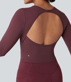 Top yoga slim SoftlyZero™ dos nu boucle ajustable manches longues avec trous pouces - UPF50+