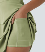 Robe de sport mini SoftlyZero™ Airy à effet frais InstantCool 2-en-1 avec volants superposés et dos nu avec poches
