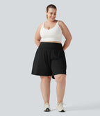 Short de yoga grande taille SoftlyZero™ Airy 2-en-1 taille très haute, à effet frais InstantCool, avec poches, 23 cm