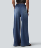 Halara Flex™ Jean évasé casual large taille haute avec poches
