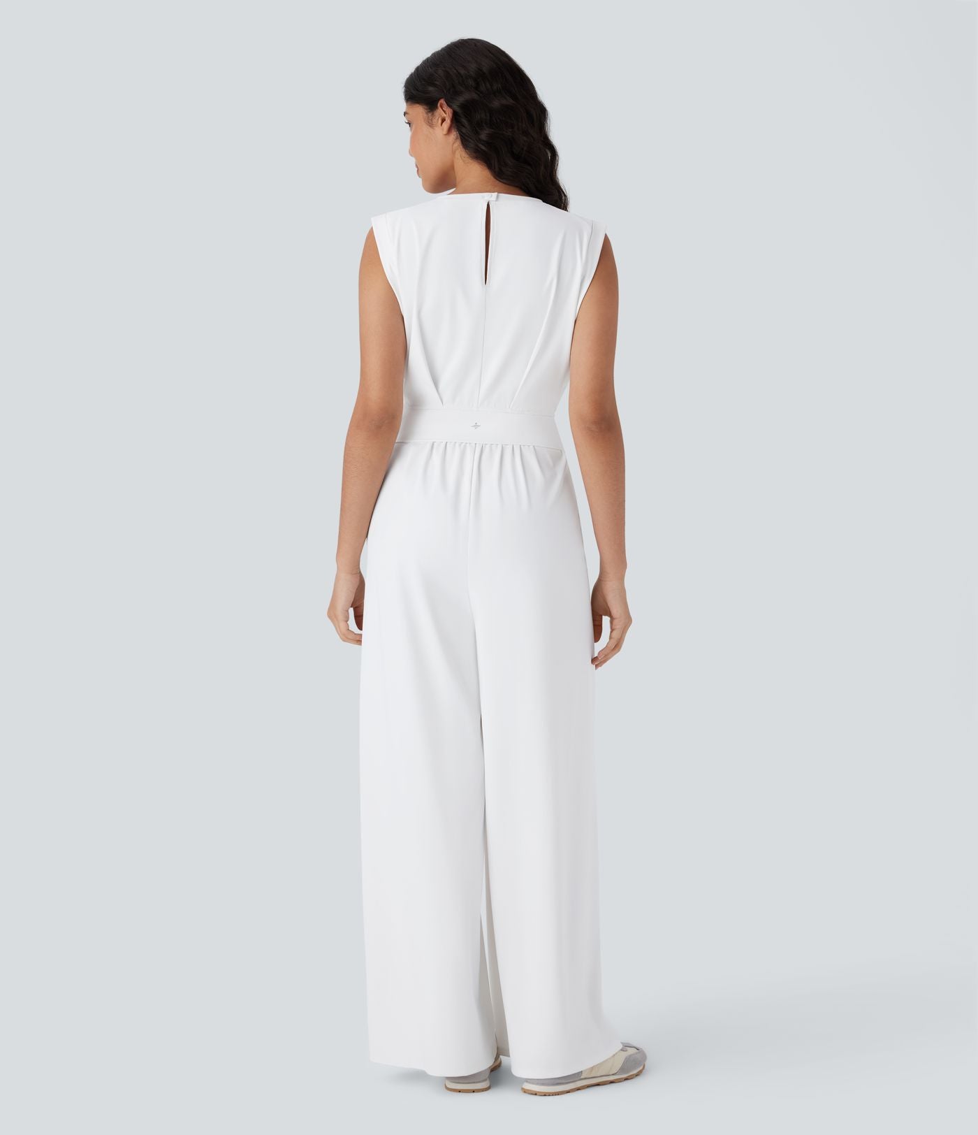 Softlyzero™ Quickdry col rond sans manches dos ajouré avec poche latérale combinaison de yoga - Édition Easy Peasy