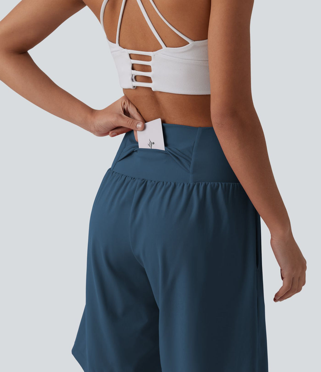 Short de yoga 2-en-1 SoftlyZero™ Airy taille très haute effet frais InstantCool 22,8 cm avec poches