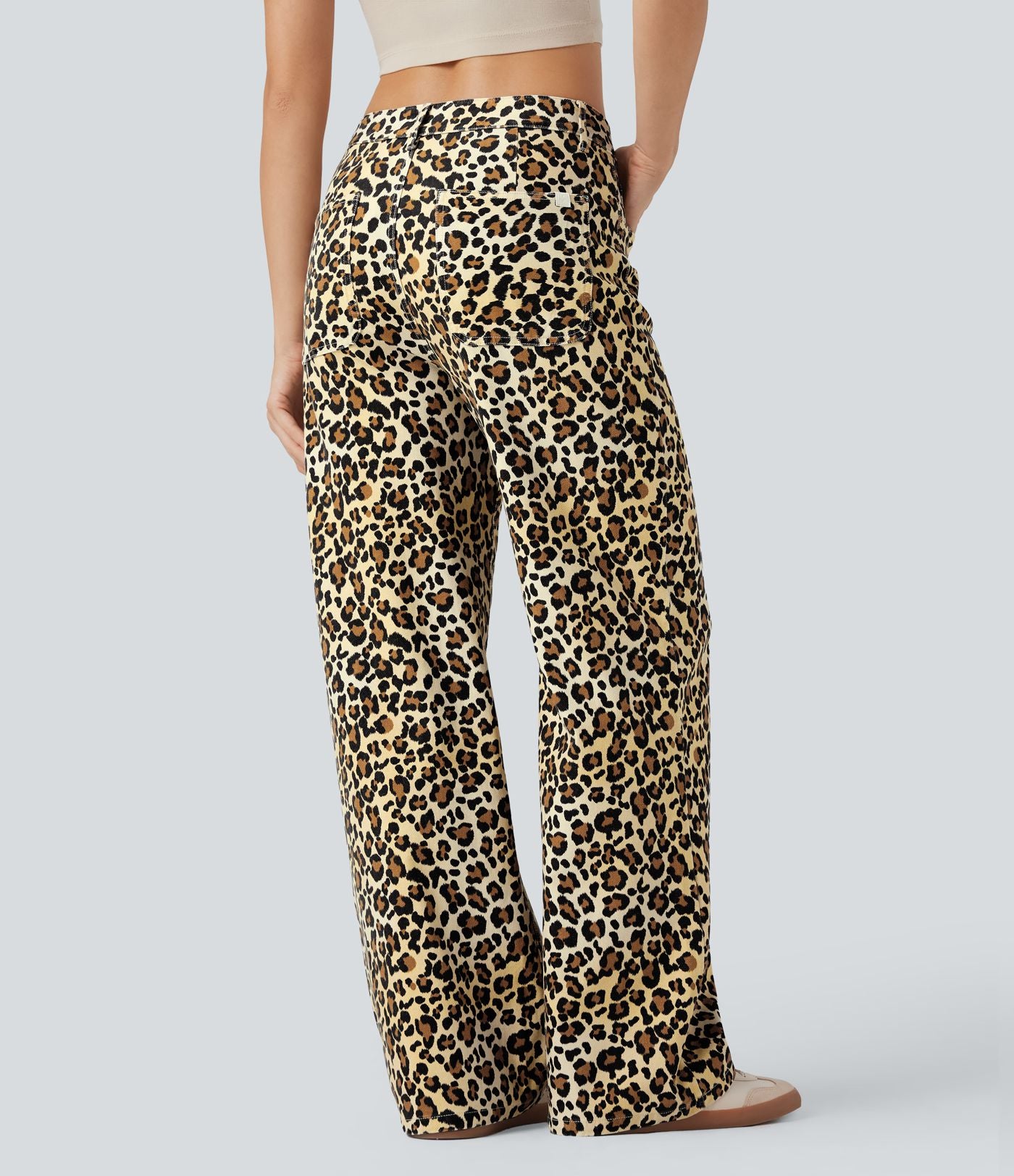 Jean baggy léopard Halara Flex™ taille mi-haute avec poches