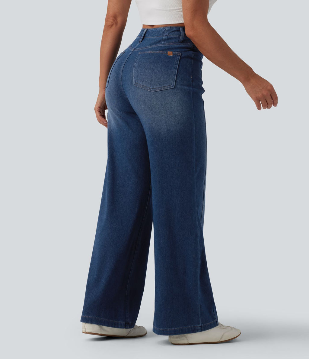 Halara Flex™ Jean large casual gainant taille haute avec poches
