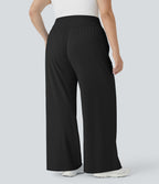 Pantalon large décontracté grande taille à taille haute avec cordon de serrage poches latérales effet frais InstantCool