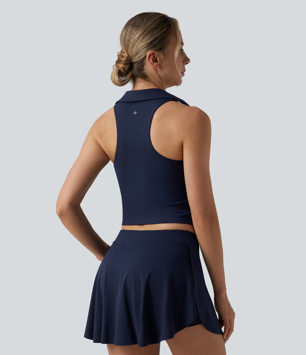 Haut de sport tennis SoftlyZero™ Airy dos nageur à fronces effet frais InstantCool, protection solaire UPF50+
