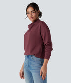Sweat-shirt décontracté SpacerTek™ col bénitier et manches longues