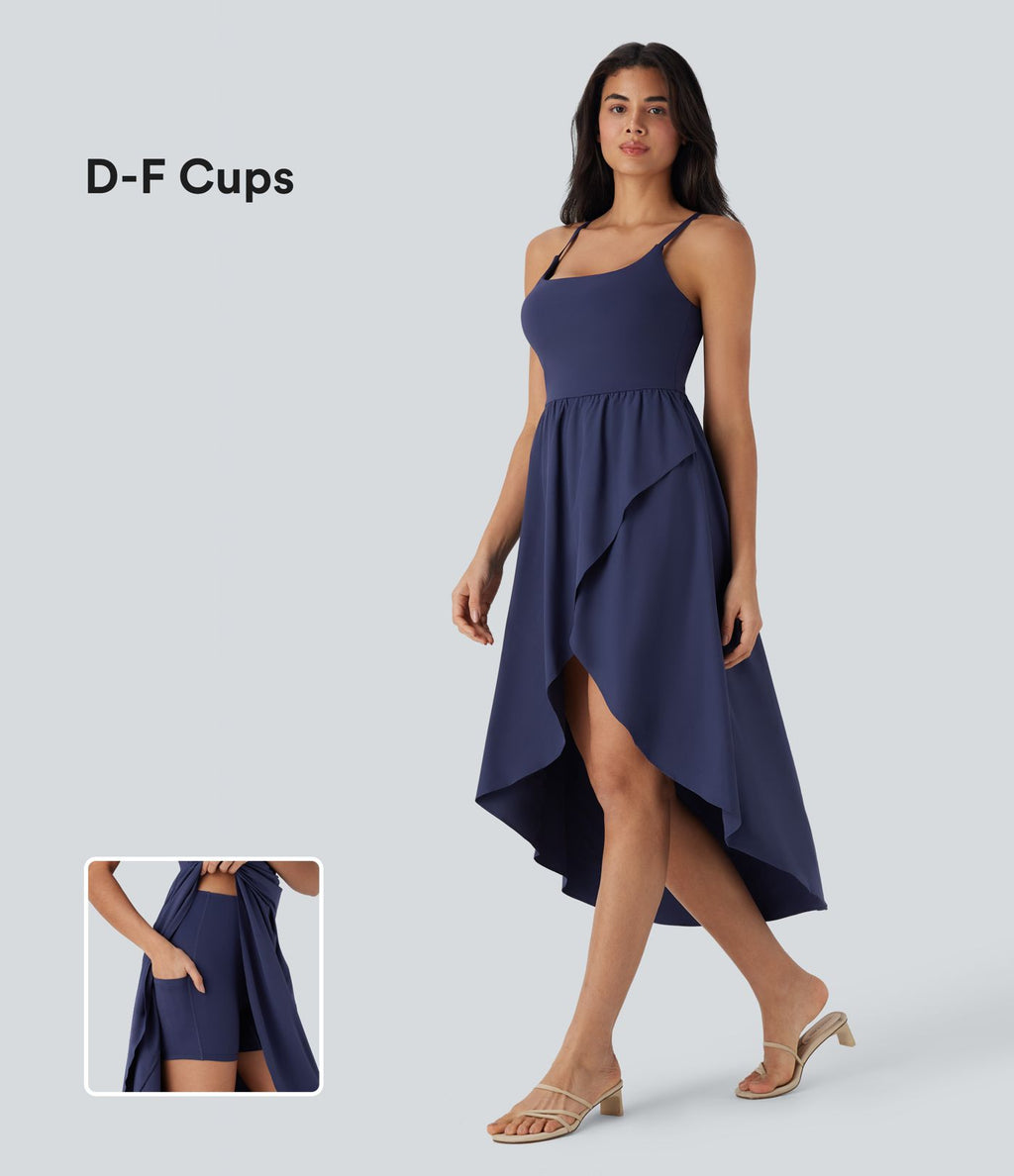 Robe décontractée mi-longue 2-pièces Breezeful™ asymétrique fluide séchage rapide avec poche E-G