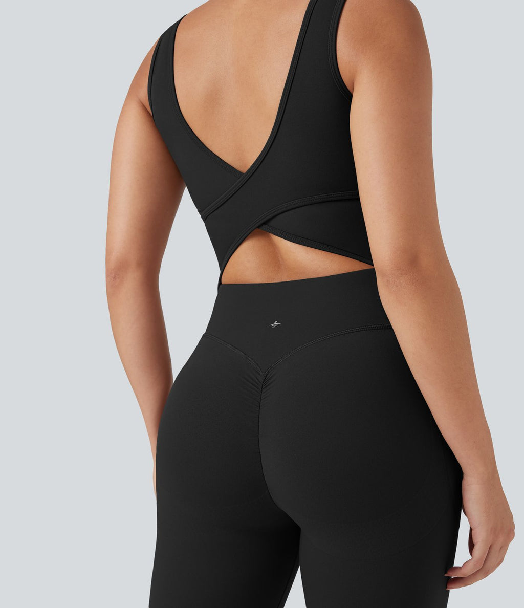 Combinaison de sport Halara UltraSculpt™ col V gainante push-up à poches