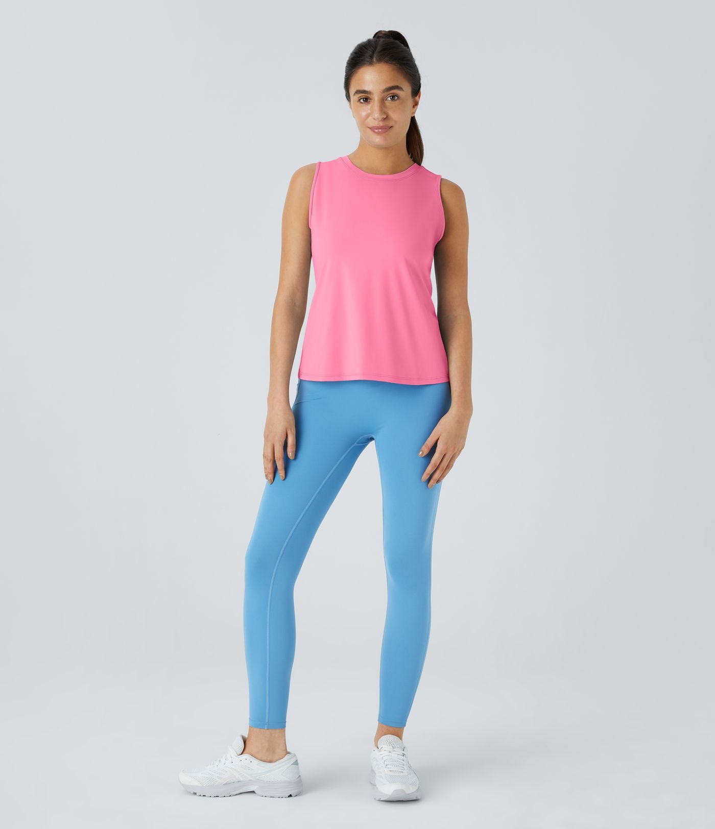 Top Débardeur Yoga Uni à Ourlet Croisé et Découpe