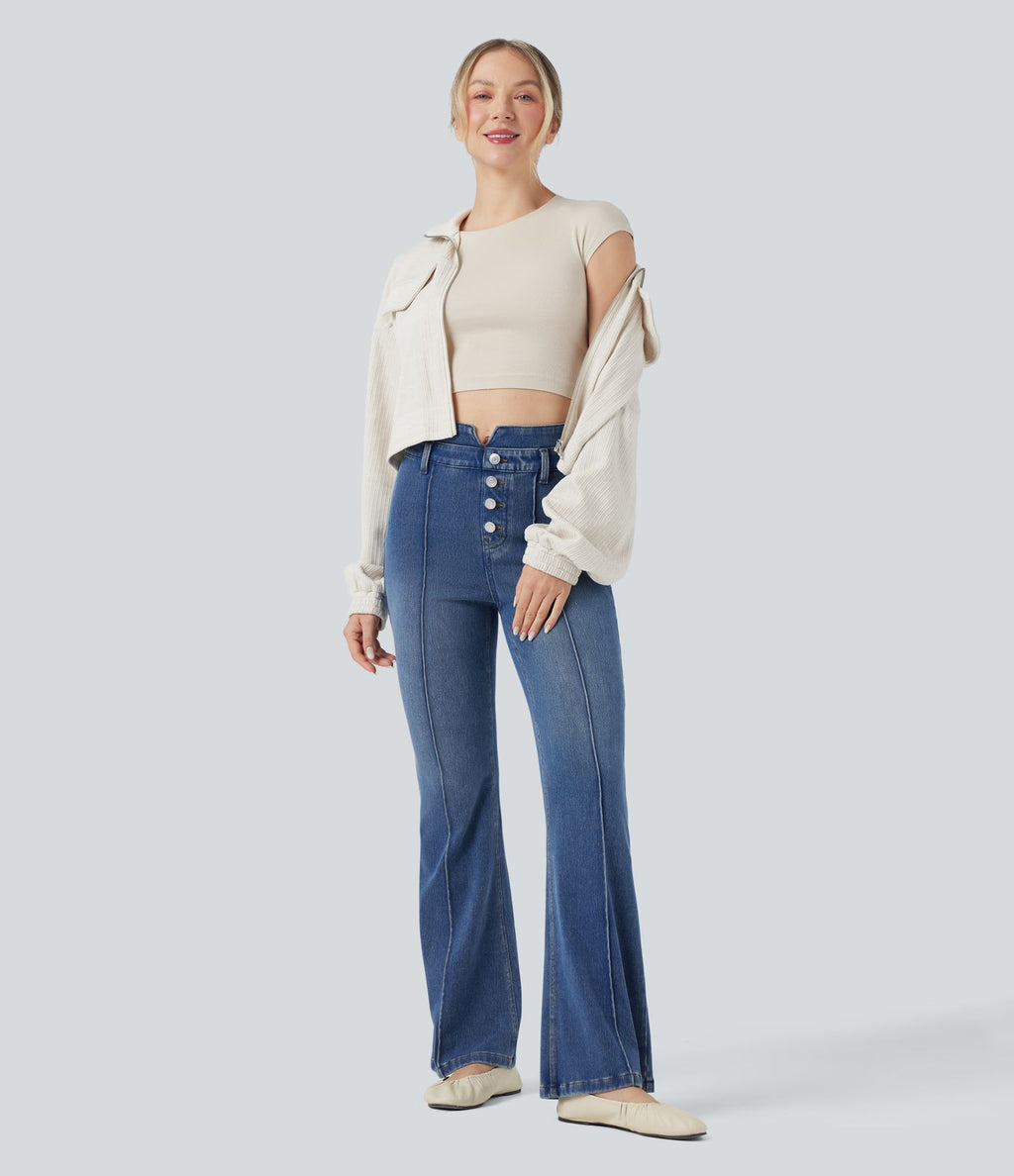 Jean évasé Halara Flex™ taille mi-haute gainant avec poches