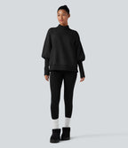 Sweat molleton col montant manches longues bishop